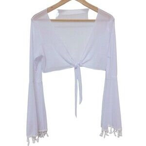 Unbranded Sheer Boa Tie Top